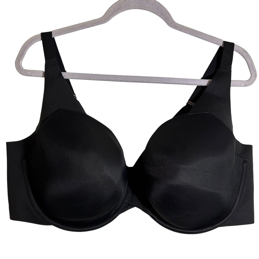 Cacique Black Lightly Lined Balconette Bra Size 46DDD